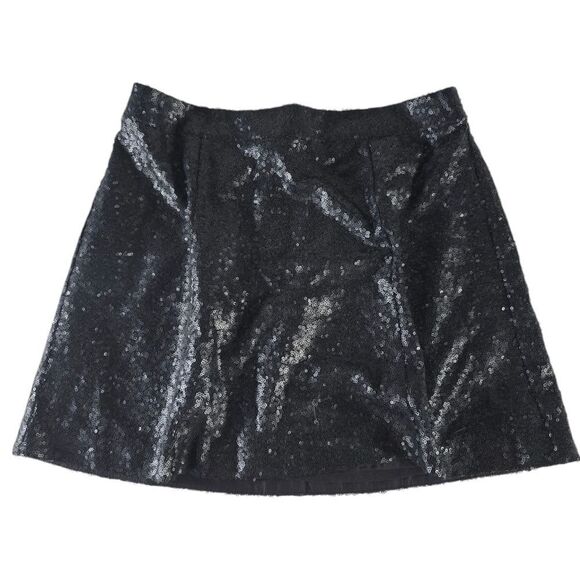 Decree Black Sequin Mini Skirt - Picture 3 of 4